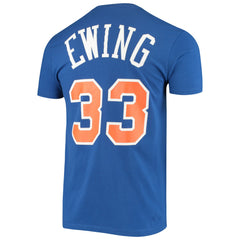 Patrick Ewing New York Knicks Hardwood Classics Stitch Name & Number T-Shirt - Blue outlet