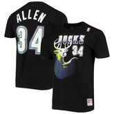 Ray Allen Milwaukee Bucks Hardwood Classics Stitch Name & Number T-Shirt - Black sale