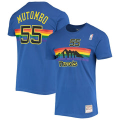 Dikembe Mutombo Denver Nuggets Hardwood Classics Stitch Name & Number T-Shirt sale - Royal cheap