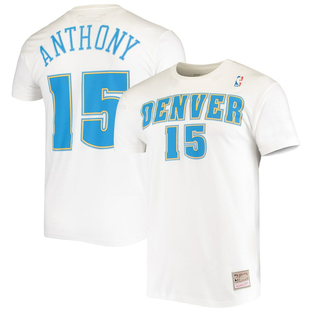 Carmelo Anthony Denver Nuggets Hardwood Classics Stitch Name & Number T-Shirt - White online