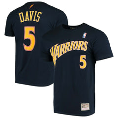 Baron Davis Golden State Warriors Hardwood Classics Stitch Name & Number T-Shirt sale - Navy shop