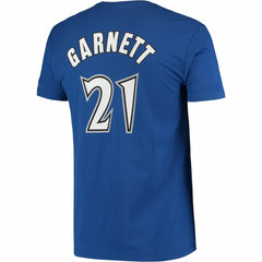 Kevin Garnett Minnesota Timberwolves Hardwood Classics Stitch Name & Number T-Shirt - Blue shop