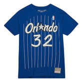 Shaquille O'Neal Orlando Magic Hardwood Classics Stitch Name & Number T-Shirt - Blue shop