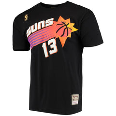 Steve Nash Phoenix Suns Hardwood Classics Stitch Name & Number T-Shirt - Black on sale