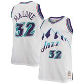 Karl Malone Utah Jazz 1996/97 Big & Tall Hardwood Classics Swingman Jersey - White for sale