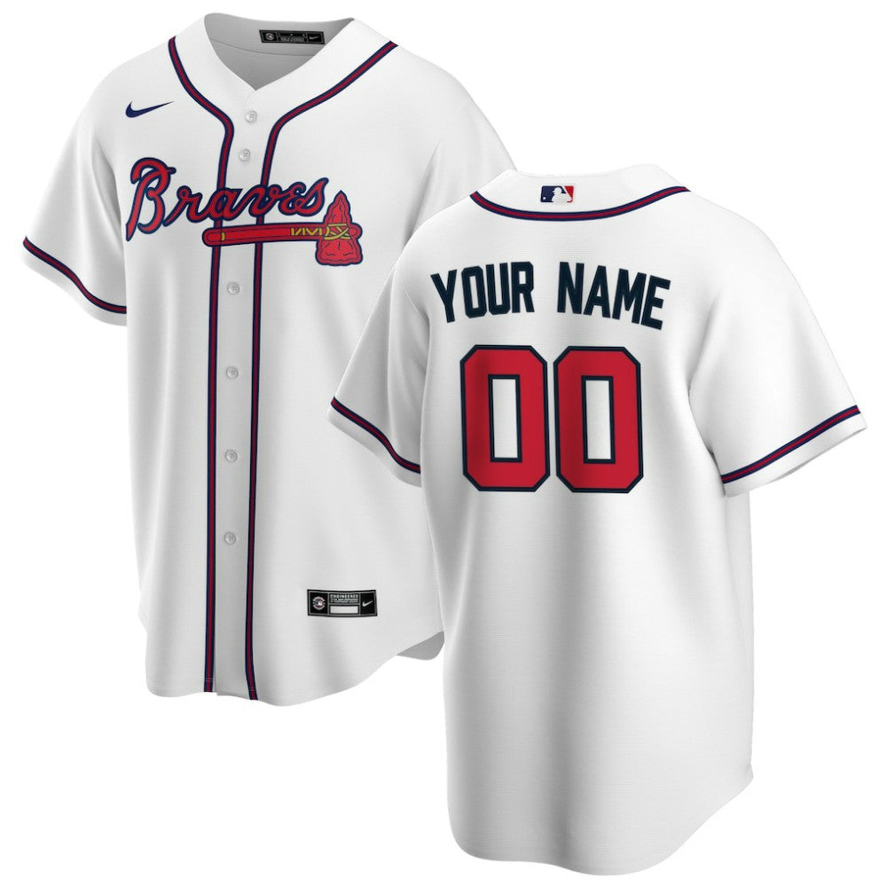 Atlanta Braves Home Replica Custom Jersey White