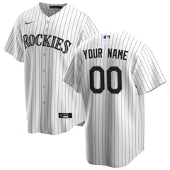 Colorado Rockies Home Replica Custom Jersey White