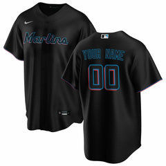 Miami Marlins Alternate Replica Custom Jersey Black