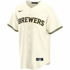 Milwaukee Brewers Home Replica Custom Jersey Cream