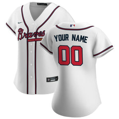 Atlanta Braves Women's Home Replica Custom Jersey White