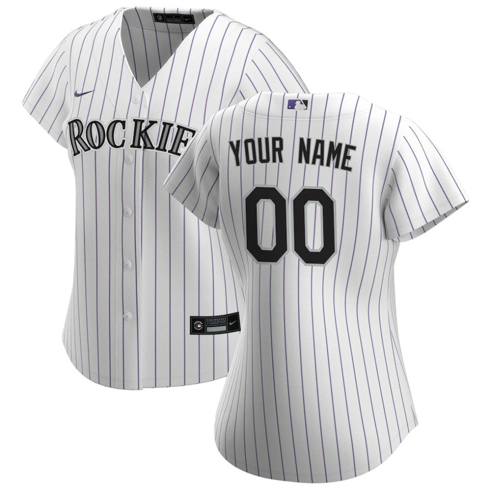 Colorado Rockies Women's Home Replica Custom Jersey White