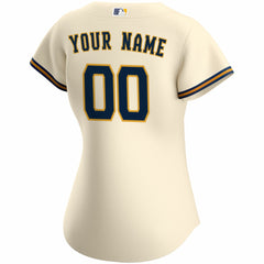 Milwaukee Brewers Women's Home Replica Custom Jersey Cream
