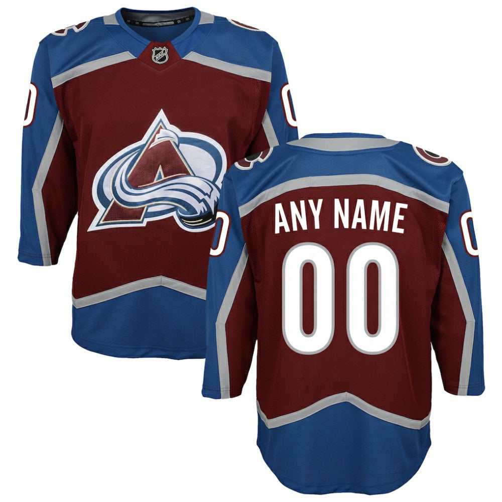 Colorado Avalanche Youth Home Premier Custom Jersey - Burgundy Jerseys