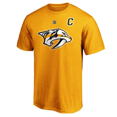 Roman Josi Nashville Predators Fanatics Authentic Stack Player Name & Number T-Shirt - Gold T-shirts