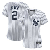 Derek Jeter New York Yankees Women's Home Replica Player Name Jersey White/Navy