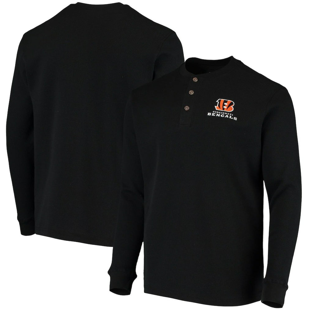 Cincinnati Bengals Dunbrooke Logo Maverick Thermal Henley Long Sleeve T-Shirt - Black for sale