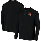 Cincinnati Bengals Dunbrooke Logo Maverick Thermal Henley Long Sleeve T-Shirt - Black for sale