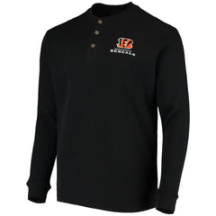 Cincinnati Bengals Dunbrooke Logo Maverick Thermal Henley Long Sleeve T-Shirt - Black for sale