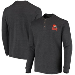 Cleveland Browns Dunbrooke Logo Maverick Thermal Henley Long Sleeve T-Shirt - Charcoal discount