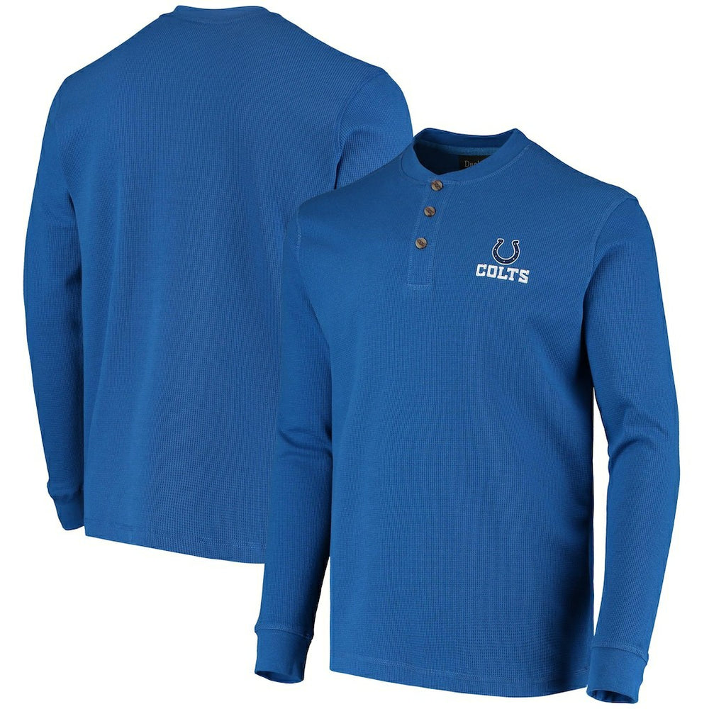 Indianapolis Colts Dunbrooke Logo Maverick Thermal Henley Long Sleeve T-Shirt - Royal cheap