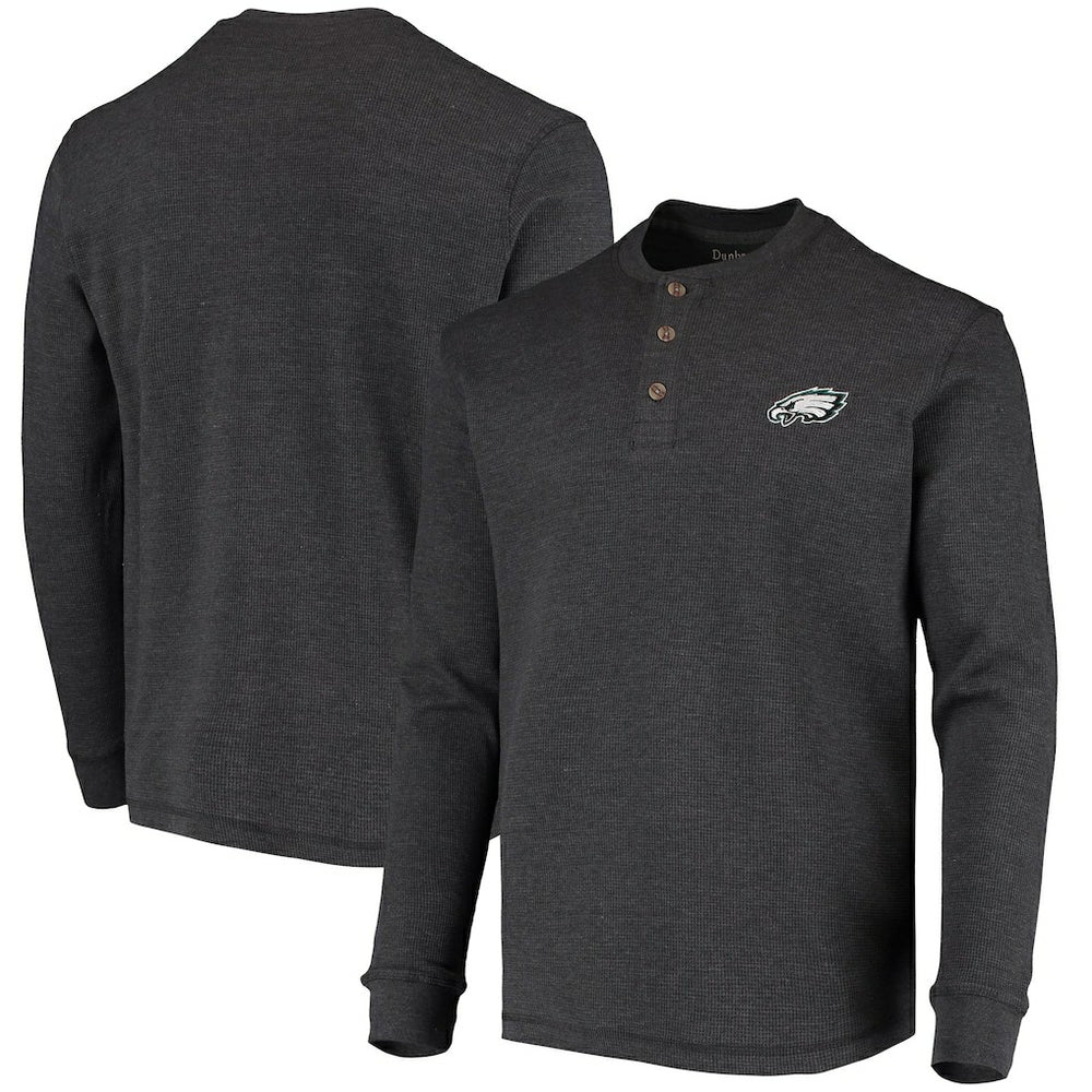 Philadelphia Eagles Dunbrooke Logo Maverick Thermal Henley Long Sleeve T-Shirt - Charcoal on sale