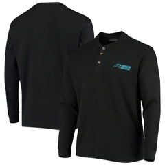 Carolina Panthers Dunbrooke Logo Maverick Thermal Henley Long Sleeve T-Shirt - Black cheap