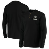 Las Vegas Raiders Dunbrooke Logo Maverick Thermal Henley Long Sleeve T-Shirt - Black on sale