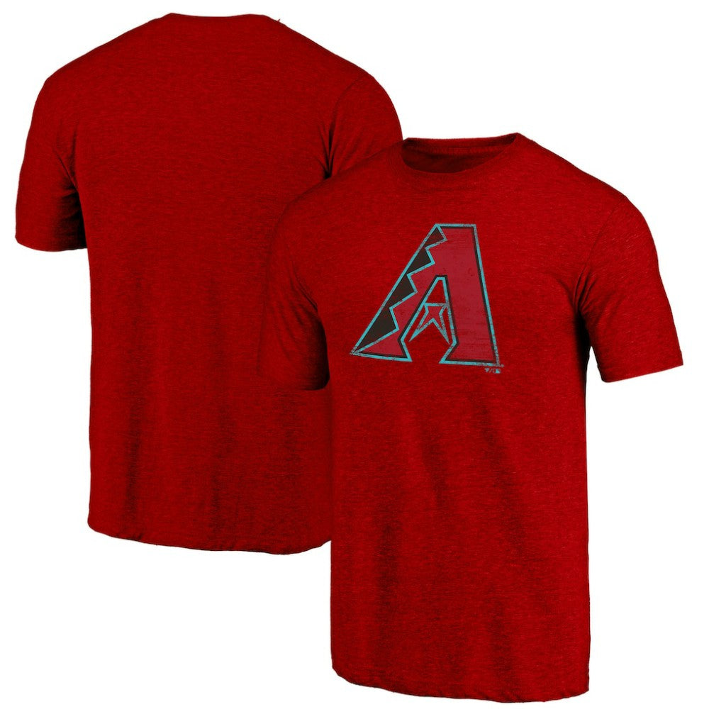 Arizona Diamondbacks Weathered Official Logo Tri-Blend T-Shirt Red