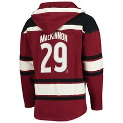 Nathan MacKinnon Colorado Avalanche '47 Player Name & Number Lacer Pullover Hoodie - Burgundy Hoodies