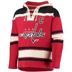Alexander Ovechkin Washington Capitals '47 Player Name & Number Lacer Pullover Hoodie - Red Hoodies