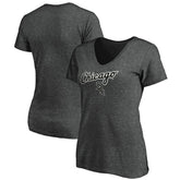 Chicago White Sox Women's Team Logo Lockup V-Neck T-Shirt Heathered Charcoal