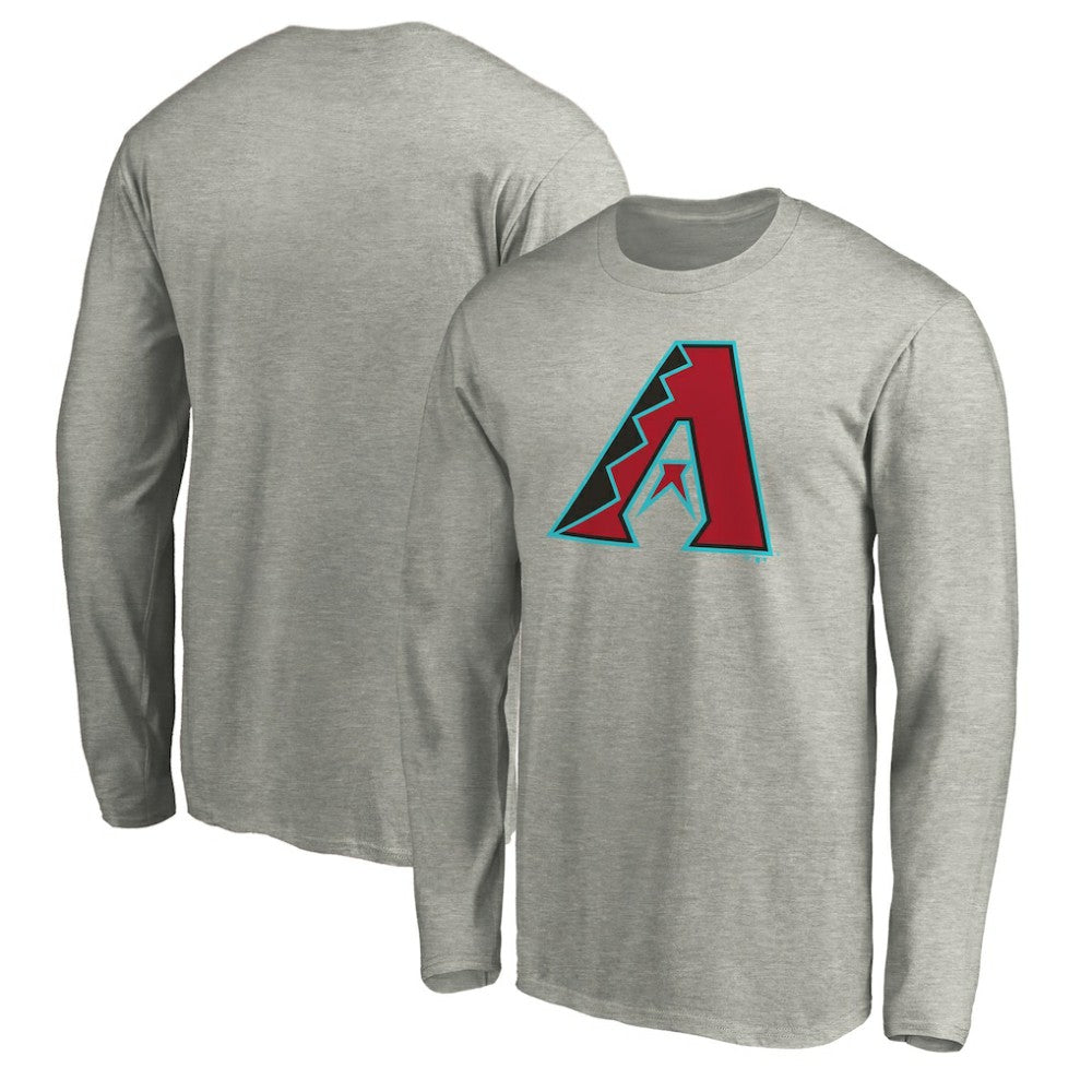 Arizona Diamondbacks Official Team Logo Long Sleeve T-Shirt Heather Gray