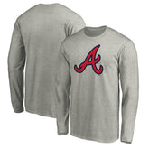 Atlanta Braves Official Team Logo Long Sleeve T-Shirt Heather Gray