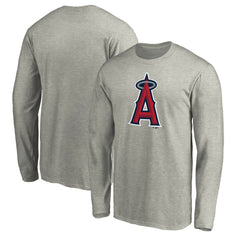 Los Angeles Angels Official Team Logo Long Sleeve T-Shirt Heather Gray