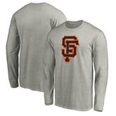 San Francisco Giants Official Team Logo Long Sleeve T-Shirt Heather Gray