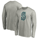 Seattle Mariners Official Team Logo Long Sleeve T-Shirt Heather Gray