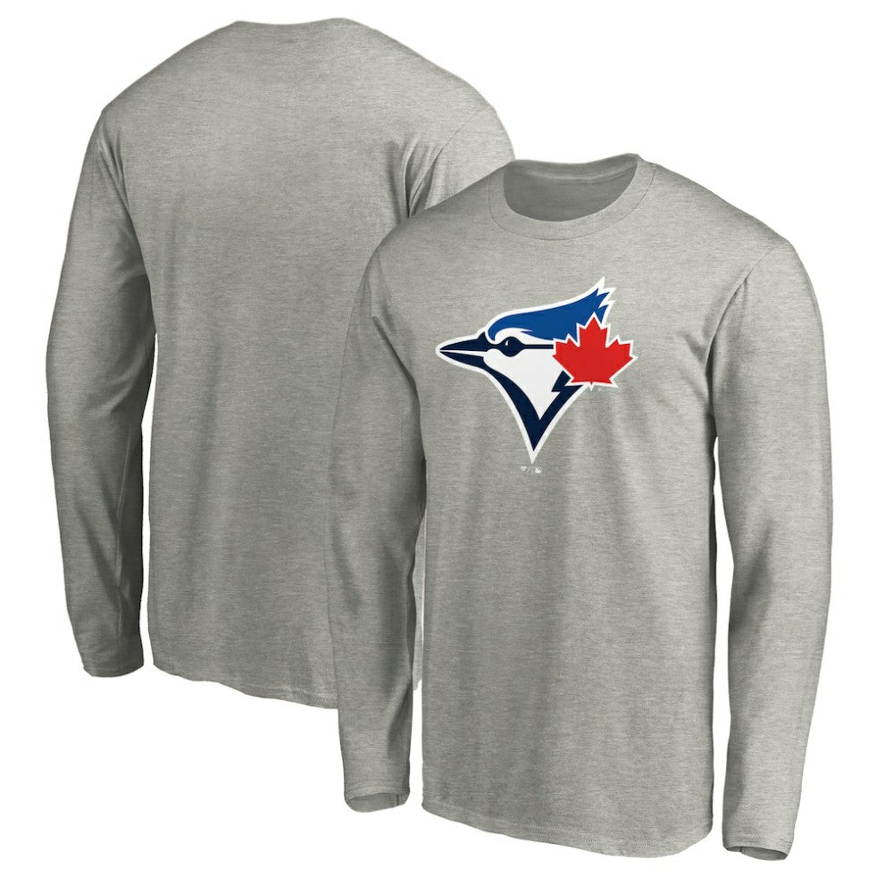 Toronto Blue Jays Official Team Logo Long Sleeve T-Shirt Heather Gray