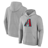 Arizona Diamondbacks Official Logo Fitted Pullover Hoodie Heather Gray