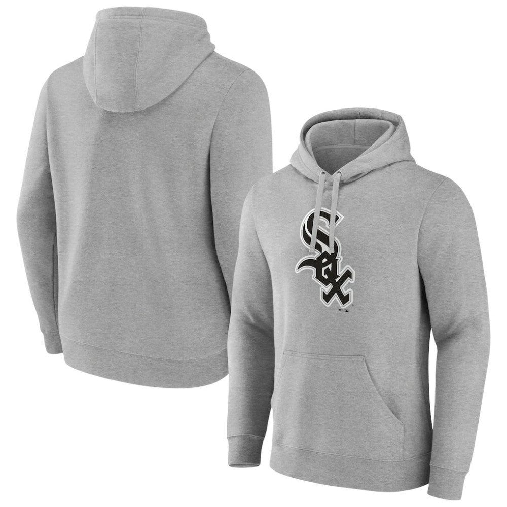 Chicago White Sox Official Logo Fitted Pullover Hoodie Heather Gray