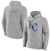 Kansas City Royals Official Logo Fitted Pullover Hoodie Heather Gray