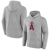 Los Angeles Angels Official Logo Fitted Pullover Hoodie Heather Gray