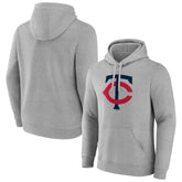 Minnesota Twins Official Logo Fitted Pullover Hoodie Heather Gray