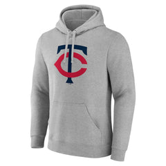Minnesota Twins Official Logo Fitted Pullover Hoodie Heather Gray
