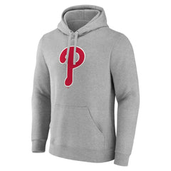 Philadelphia Phillies Official Logo Fitted Pullover Hoodie Heather Gray