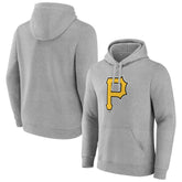 Pittsburgh Pirates Official Logo Fitted Pullover Hoodie Heather Gray