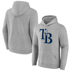 Tampa Bay Rays Official Logo Fitted Pullover Hoodie Heather Gray