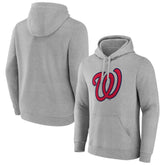 Washington Nationals Official Logo Fitted Pullover Hoodie Heather Gray