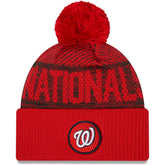Washington Nationals Authentic Collection Sport Cuffed Knit Hat with Pom Red