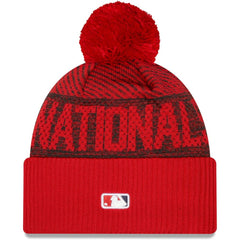 Washington Nationals Authentic Collection Sport Cuffed Knit Hat with Pom Red