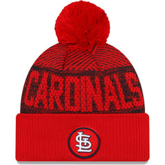 St. Louis Cardinals Authentic Collection Sport Cuffed Knit Hat with Pom Red